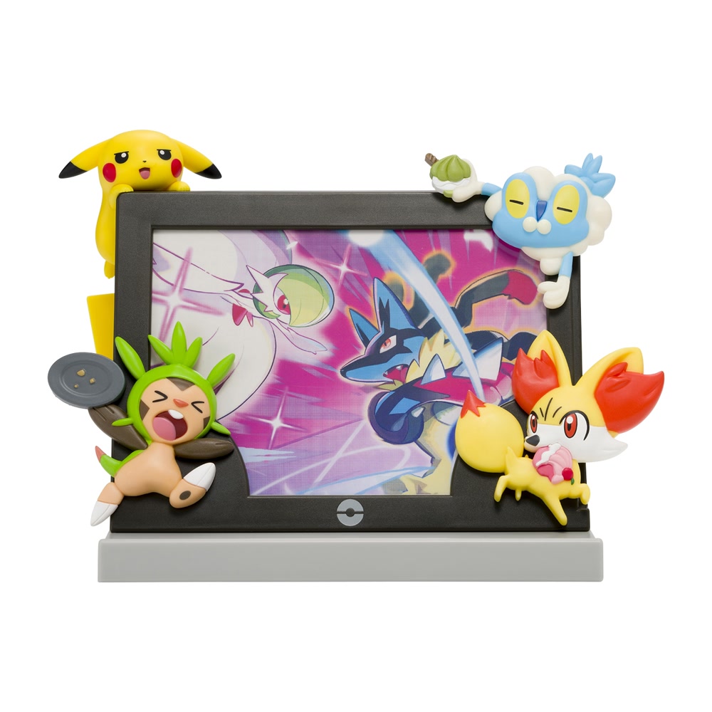 Pokémon Timeless Adventure photo frame that also works as a smartphone stand