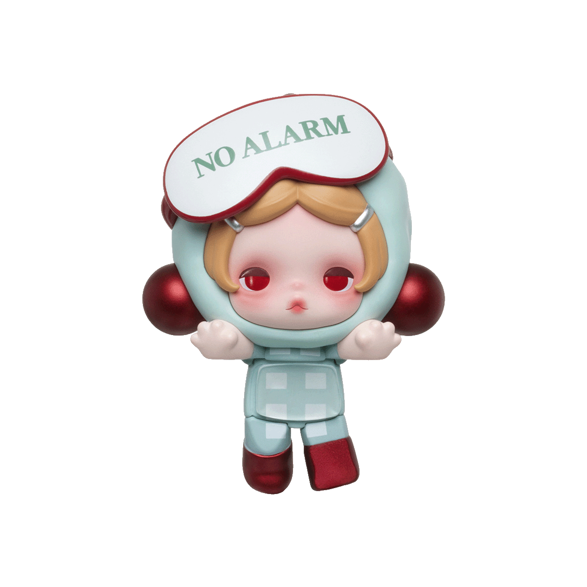 Official POP ATTACH SKULLPANDA Off Mode figure wearing a No Alarm sleep mask